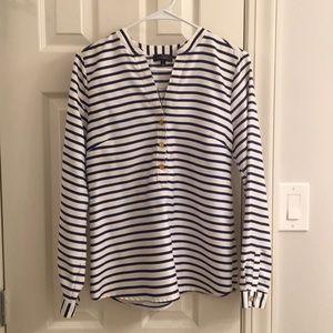 The Limited size S blouse shirt striped blue white